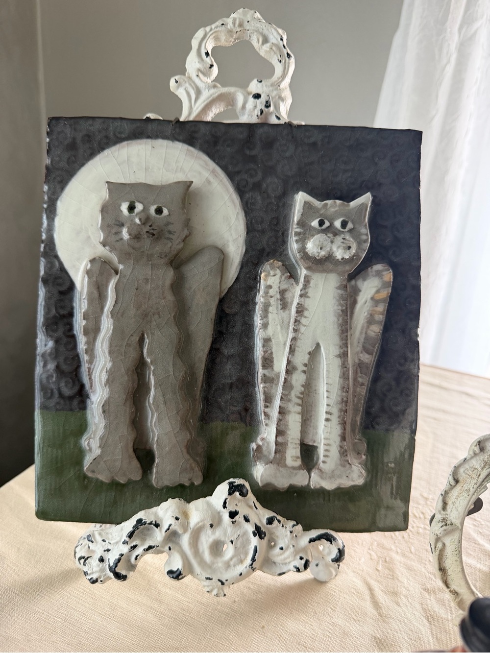 Handcrafted Terra Cotta Pottery Cats Wall Art